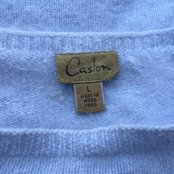 Calson Mock Neck Short Sleeve Angora Sweater Top - Picture 5 of 6